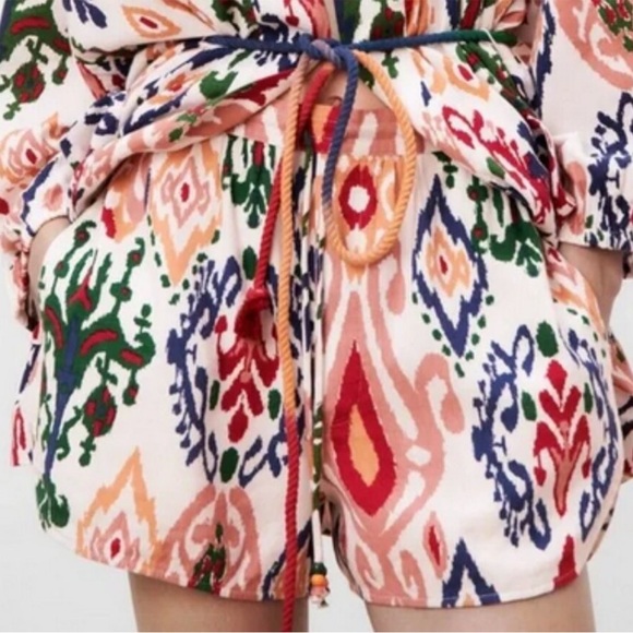 Zara 2pc Hanoi Ikat KIMONO & Shorts Set size -Medium NWT - Picture 9 of 9